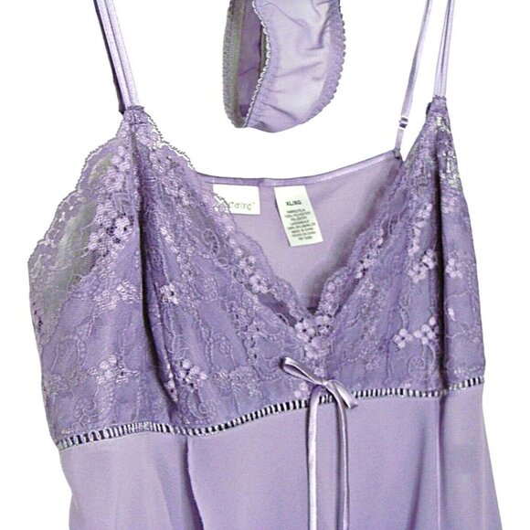 Enchanting Lace Nightdress Nightgown Lingerie Baby Doll Lace Lavender Purple XL - Picture 2 of 8